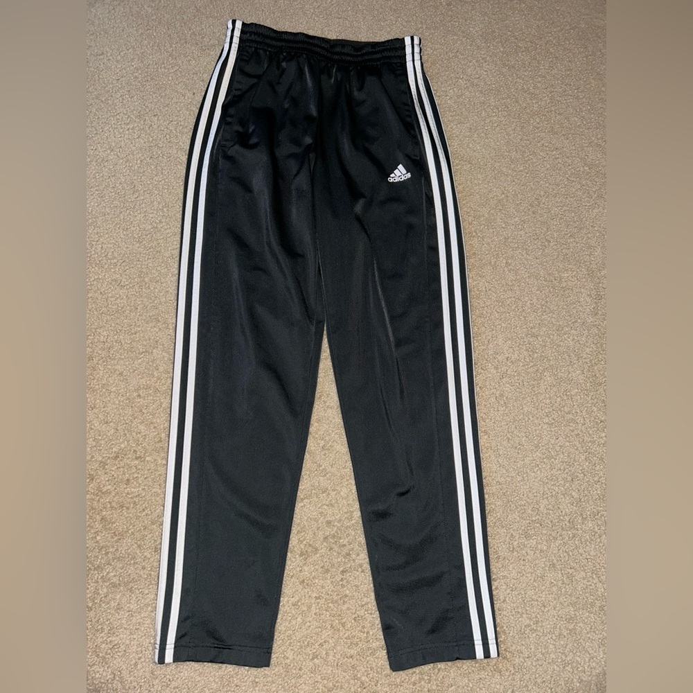 Adidas Men’s Black Joggers with White Stripes